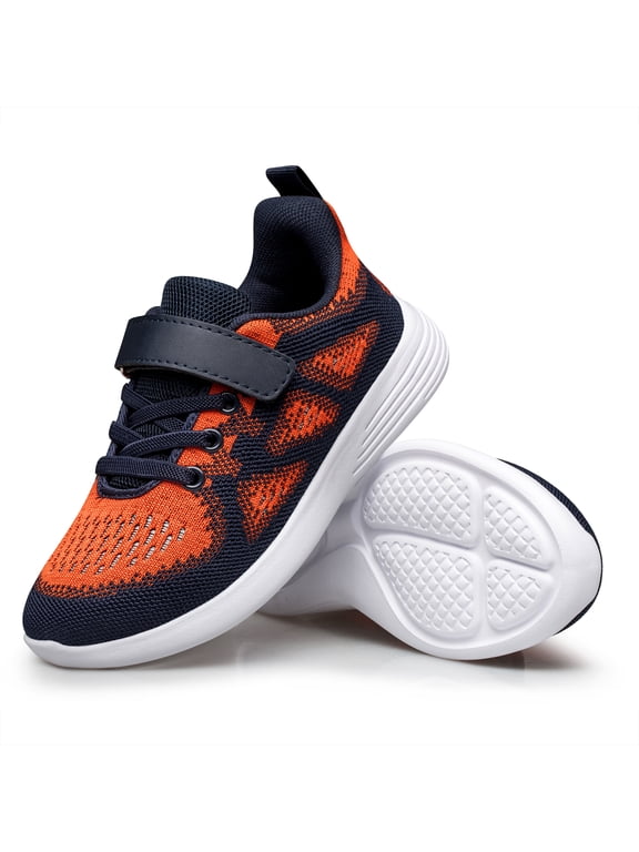 Unisex Kids Sneakers Sports Running Sneakers for Boys and Girls Orange Big Kid Size 5