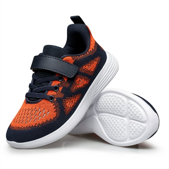 vibdiv Unisex Kids Sneakers Sports Running Sneakers for Boys and Girls Orange Little Kid Size 12