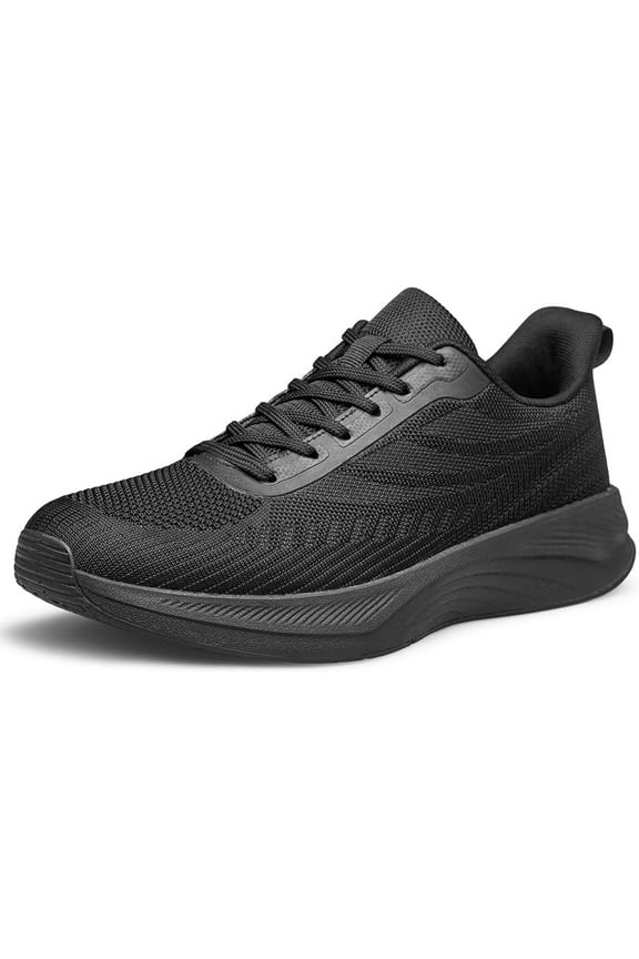 Walking Shoes Men Lightweight Breathable Running Tennis Athletic Gym Workout Cross Training Slip on Sneakers All Black Size 10
