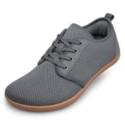 vibdiv Wide Toe Box Barefoot Sneakers for Men Minimalist Non Slip Shoes Wide Toe Box Classic Fit Low Top Barefoot Shoes Dark Grey Size 12