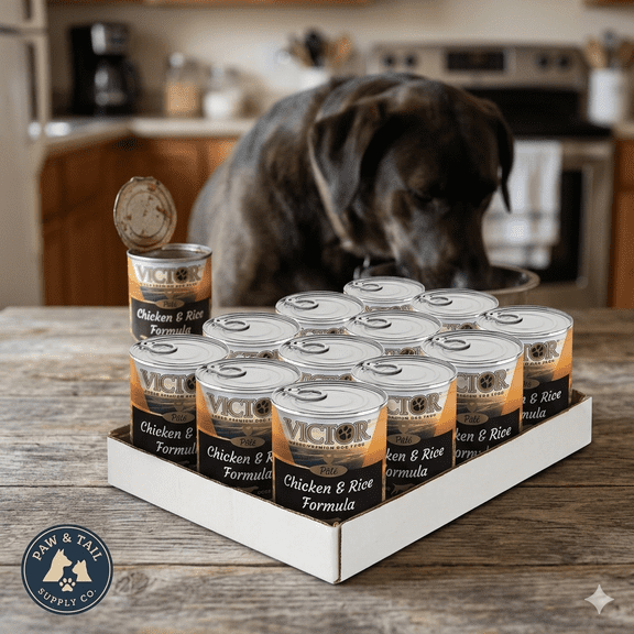 Victor Chicken & Rice Pâté Canned Dog Food Puppies & Active Dogs 13.2 Oz. 12PK