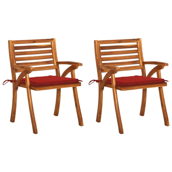 vidaXL 1/2/3/4/8x Solid Acacia Wood Chairs with Cushions Garden Multi Colors