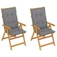 thumbnail image 1 of vidaXL 1/2/4/6/8x Solid Teak Wood Garden Chair with Cushions Multi Colors, 1 of 20