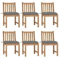 thumbnail image 1 of vidaXL 1/2/4/6/8x Solid Wood Teak Patio Chairs with Cushions Multi Colors, 1 of 68