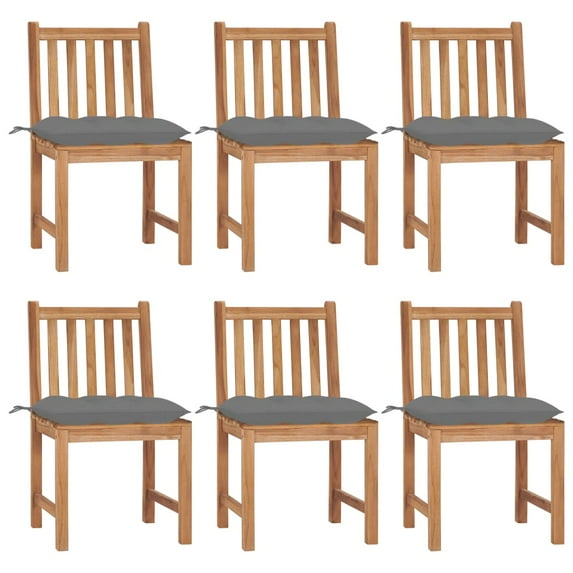 vidaXL 1/2/4/6/8x Solid Wood Teak Patio Chairs with Cushions Multi Colors