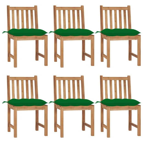 vidaXL 1/2/4/6/8x Solid Wood Teak Patio Chairs with Cushions Multi Colors