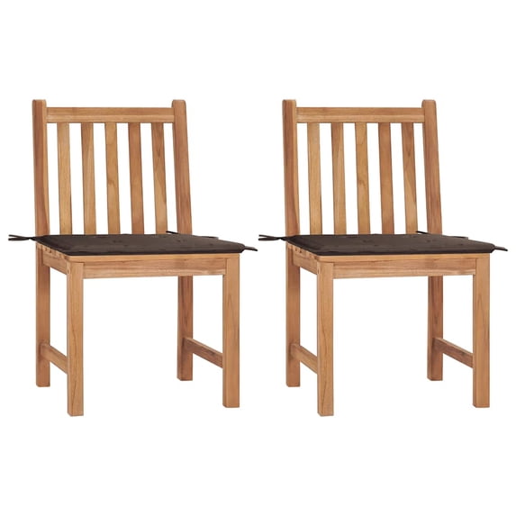 vidaXL 1/2/4/6/8x Solid Wood Teak Patio Chairs with Cushions Multi Colors