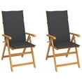 thumbnail image 1 of vidaXL 1/2/4/8x Solid Teak Wood Reclining Chairs with Cushions Multi Colors, 1 of 35