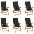 thumbnail image 1 of vidaXL 1/2/4/8x Solid Teak Wood Reclining Chairs with Cushions Multi Colors, 1 of 35