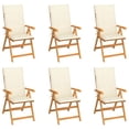 thumbnail image 1 of vidaXL 1/2/4/8x Solid Teak Wood Reclining Chairs with Cushions Multi Colors, 1 of 35