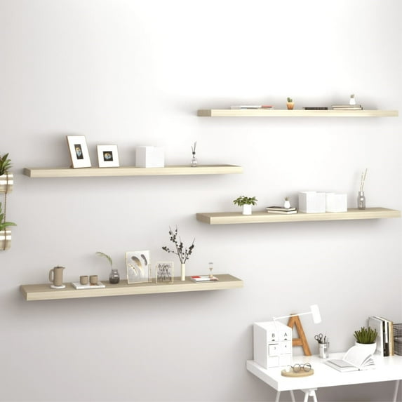 vidaXL 1/2/4x Floating Wall Shelf MDF Ledge Hanging Rack Multi Colors/Sizes