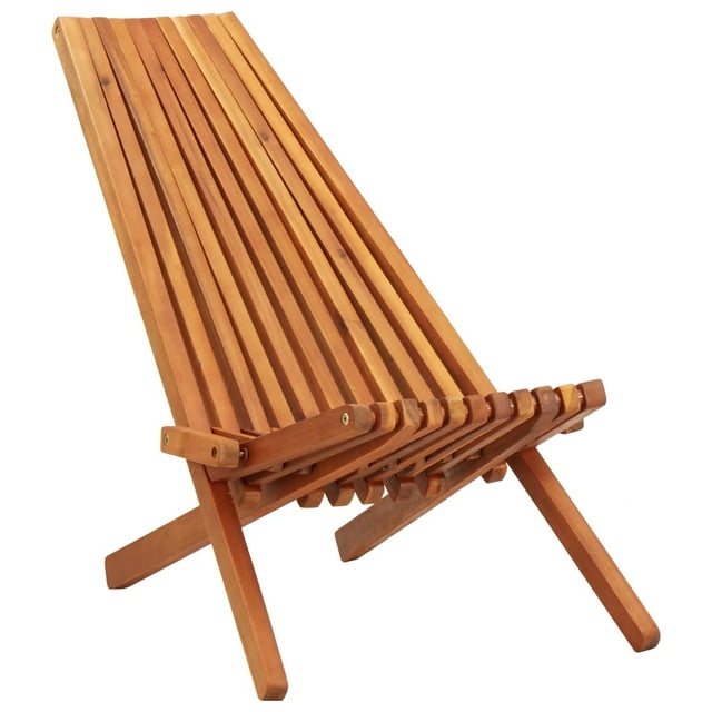 vidaXL 1/2x Solid Acacia Wood Folding Outdoor Lounge Chairs Deck Chair Seat