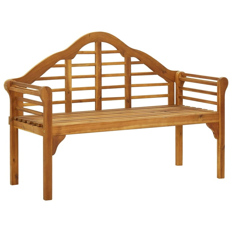 vidaXL 1 2x Solid Acacia Wood Garden Bench with Backrest 53.1