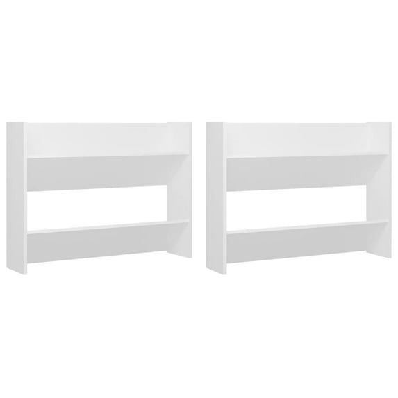 vidaXL 1/2x Wall Shoe Cabinets Gray Chipboard Organizer Rack Shelf Furniture