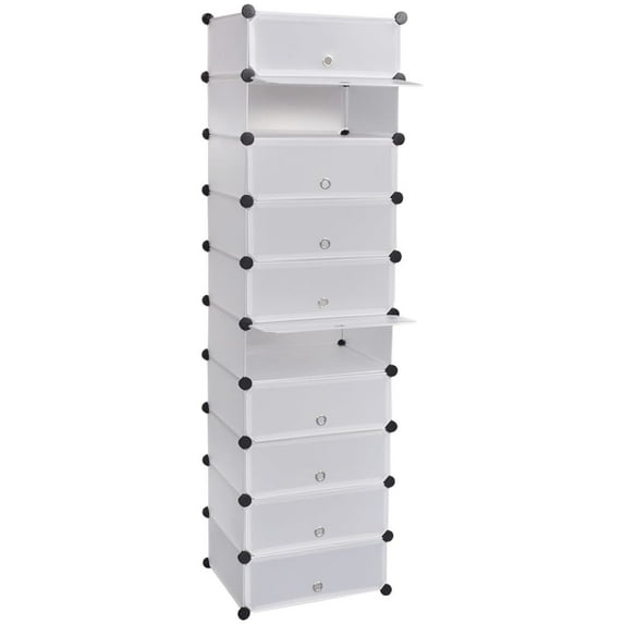 vidaXL 10 Compartments Shoe Organizer Storage Rack Display Stand Shelf 2 Colors