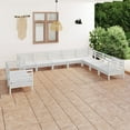 thumbnail image 1 of vidaXL 10 Piece Patio Lounge Set Solid Pinewood White, 1 of 25