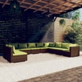 thumbnail image 1 of vidaXL 10 Piece Patio Lounge Set with Cushions Brown Poly Rattan, 1 of 6