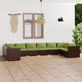 thumbnail image 1 of vidaXL 10 Piece Patio Lounge Set with Cushions Poly Rattan Brown, 1 of 7