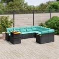 thumbnail image 1 of vidaXL 10 Piece Patio Sofa Set with Cushions Black Poly Rattan, 1 of 5