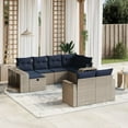 thumbnail image 1 of vidaXL 10 Piece Patio Sofa Set with Cushions Gray Poly Rattan, 1 of 4