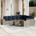 thumbnail image 1 of vidaXL 10 Piece Patio Sofa Set with Cushions Gray Poly Rattan, 1 of 6