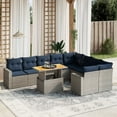 thumbnail image 1 of vidaXL 10 Piece Patio Sofa Set with Cushions Gray Poly Rattan, 1 of 4