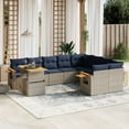 thumbnail image 1 of vidaXL 10 Piece Patio Sofa Set with Cushions Gray Poly Rattan, 1 of 4