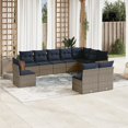 thumbnail image 1 of vidaXL 10 Piece Patio Sofa Set with Cushions Gray Poly Rattan, 1 of 9