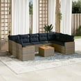 thumbnail image 1 of vidaXL 10 Piece Garden Sofa Set with Cushions Grey Poly Rattan, 1 of 6