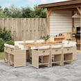 thumbnail image 1 of vidaXL 11 Piece Patio Dining Set with Cushions Beige Poly Rattan, 1 of 8