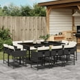 thumbnail image 1 of vidaXL 11 Piece Patio Dining Set with Cushions Black Poly Rattan, 1 of 10