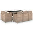 thumbnail image 1 of vidaXL Outdoor Dining Set Beige, Cream white, 1 of 5