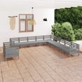 thumbnail image 1 of vidaXL 11 Piece Patio Lounge Set Solid Pinewood Gray, 1 of 30