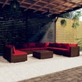 thumbnail image 1 of vidaXL 11 Piece Patio Lounge Set with Cushions Brown Poly Rattan, 1 of 7