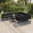 thumbnail image 1 of vidaXL 11 Piece Patio Lounge Set with Cushions Poly Rattan Black, 1 of 6