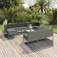 thumbnail image 1 of vidaXL 11 Piece Patio Lounge Set with Cushions Poly Rattan Gray, 1 of 9