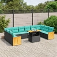 thumbnail image 1 of vidaXL 11 Piece Patio Sofa Set with Cushions Black Poly Rattan, 1 of 5