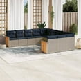 thumbnail image 1 of vidaXL 11 Piece Patio Sofa Set with Cushions Gray Poly Rattan, 1 of 9