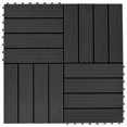 thumbnail image 1 of vidaXL 11 pcs Decking Tiles WPC 11.8"x11.8" 1 sqm Black, 1 of 7