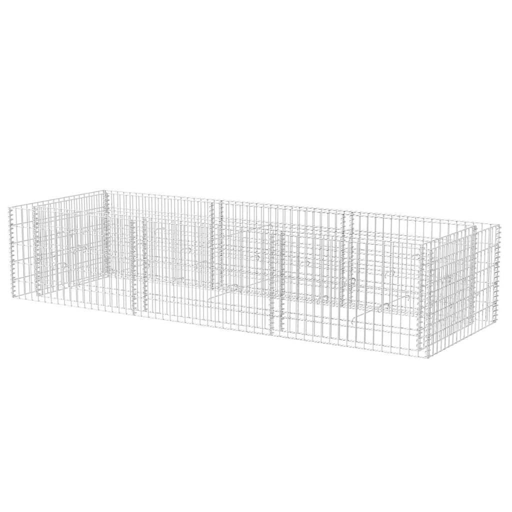 Large Silver Galvanized Steel Garden Planter Box
