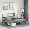 thumbnail image 1 of vidaXL 12" Black Queen Metal Bed Frame with Headboard No Mattress, 1 of 10