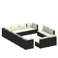 thumbnail image 1 of vidaXL 12 Piece Garden Lounge Set with Cushions Black Poly Rattan, 1 of 9