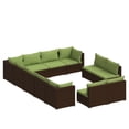thumbnail image 1 of vidaXL 12 Piece Patio Lounge Set with Cushions Brown Poly Rattan, 1 of 9