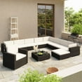 thumbnail image 1 of vidaXL 12 Piece Patio Lounge Set with Cushions Poly Rattan Black, 1 of 3