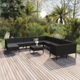 thumbnail image 1 of vidaXL 12 Piece Patio Lounge Set with Cushions Poly Rattan Black, 1 of 9