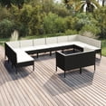 thumbnail image 1 of vidaXL 12 Piece Patio Lounge Set with Cushions Poly Rattan Black, 1 of 4