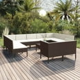thumbnail image 1 of vidaXL 12 Piece Patio Lounge Set with Cushions Poly Rattan Brown, 1 of 6