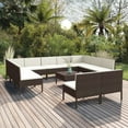 thumbnail image 1 of vidaXL 12 Piece Patio Lounge Set with Cushions Poly Rattan Brown, 1 of 7