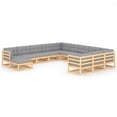thumbnail image 1 of vidaXL 12 Piece Patio Lounge Set with Cushions Solid Wood Pine, 1 of 13