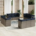 thumbnail image 1 of vidaXL 12 Piece Patio Sofa Set with Cushions Gray Poly Rattan, 1 of 4